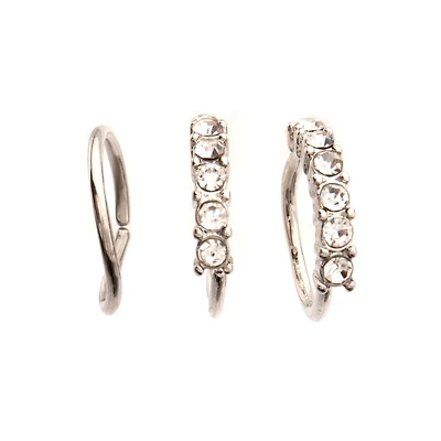 Multi-Pack CZ Hoop Nose Rings 3 Pack - 20 Gauge