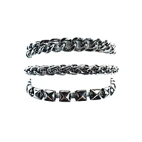 Multi-Pack Silvertone Chain Bracelets - 3 Pack