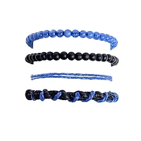 Multi-Pack Black and Beaded Cord Bracelets