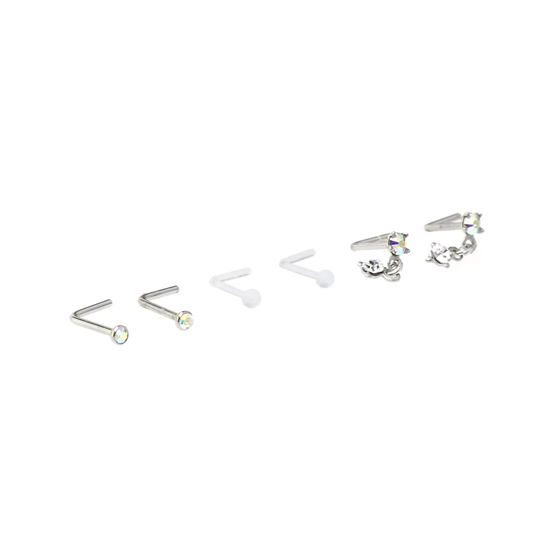 Multi-Pack Star Dangle L-Bend Nose Pins 6 Pack - 20 Gauge
