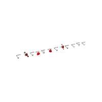 Multi-Pack Red Heart Gem L-Bend Nose Pins 12 Pack - 20 Gauge