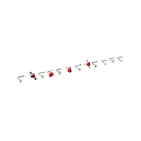 Multi-Pack Red Heart Gem L-Bend Nose Pins 12 Pack - 20 Gauge