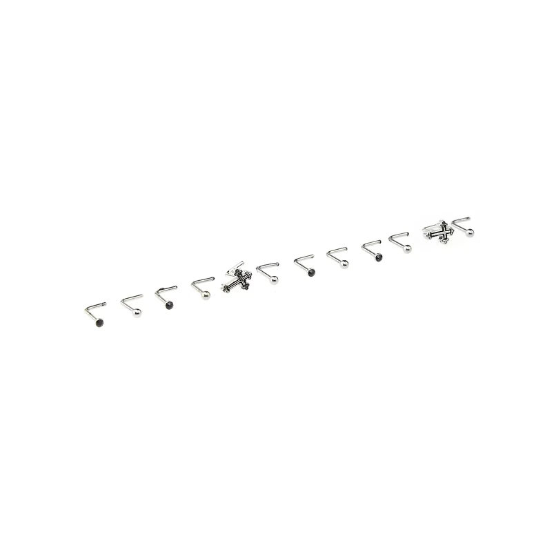 Multi-Pack Cross L-Bend Nose Pins 12 Pack - 20 Gauge