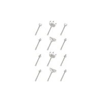 Multi-Pack Heart and Crown Nose Pins 12 Pack - 20 Gauge