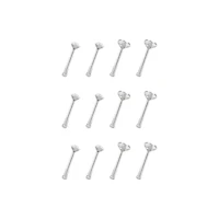 Multi-Pack CZ Square Prong Nose Pins 12 Pack - 20 Gauge