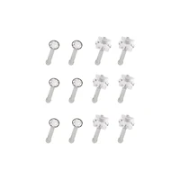 Multi-Pack CZ Square Prong Nose Pins 12 Pack - 20 Gauge