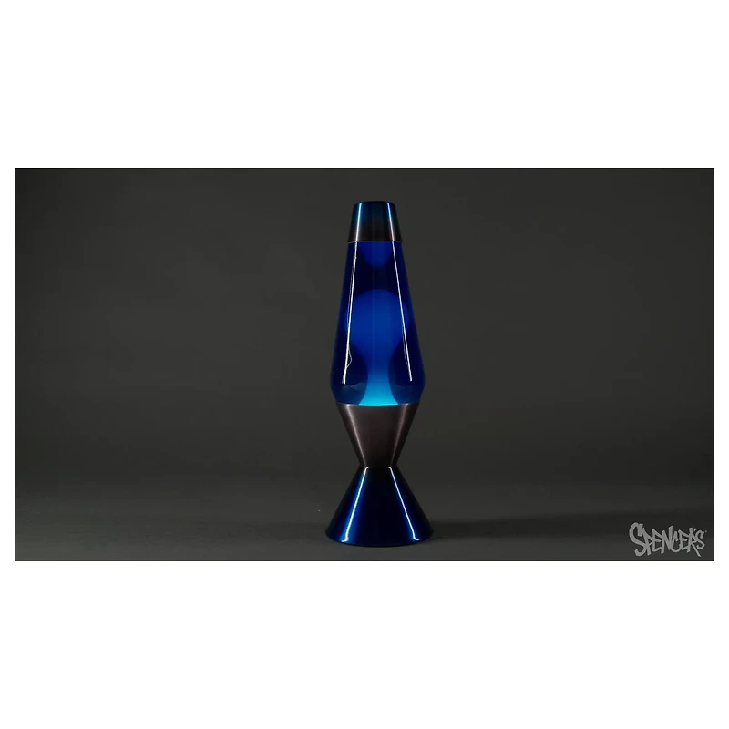 16.3 Inch Metallic Blue and Black Lava Lamp
