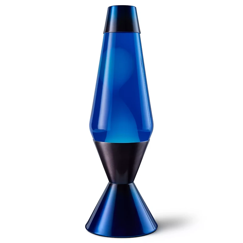 16.3 Inch Metallic Blue and Black Lava Lamp