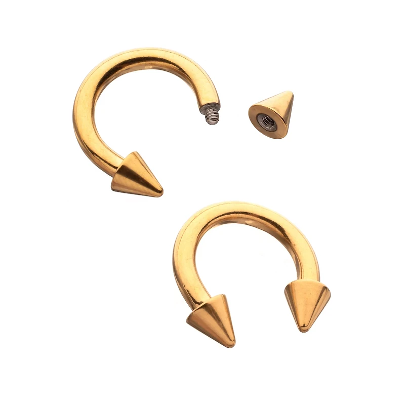 Multi-Pack Gold Plated Spiked Horseshoe Rings - 2 Pack