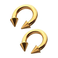 Multi-Pack Gold Plated Spiked Horseshoe Rings - 2 Pack