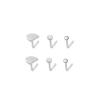 Multi-Pack CZ Wings L-Bend Nose Rings