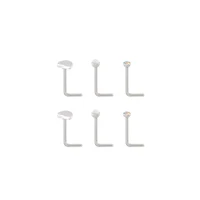 Multi-Pack CZ Wings L-Bend Nose Rings