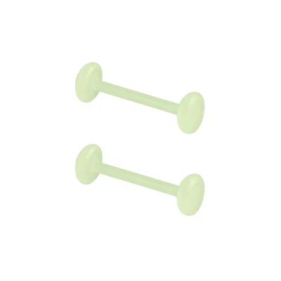 Glow in the Dark Green Bioflex Barbells - 14 Gauge