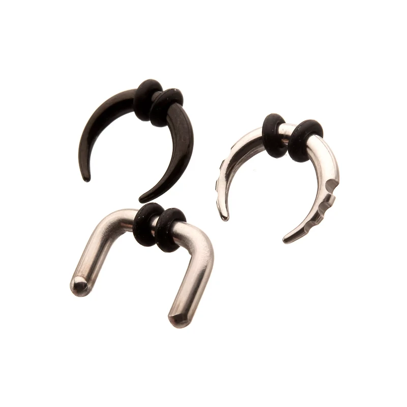 Multi-Pack Silvertone Black Clear Pinchers 3 Pack - 10 Gauge