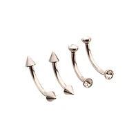 Multi-Pack Silver Spiked Vertical Labrets 4 Pack - 16 Gauge