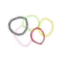 Multi-Pack Green Multi-Color Tattoo Choker Necklaces - 5 Pack