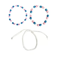 Multi-Pack Trans Pride Braided Cord and Beaded Bracelets - 3 Pack