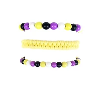 Multi-Pack Nonbinary Pride Braided Cord and Beaded Bracelets - 3 Pack