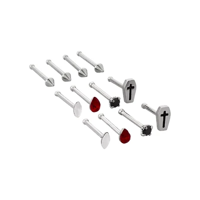 Multi-Pack Gothic Nose Pins 12 Pack - 20 Gauge