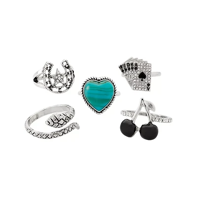 Multi-Pack Jackpot Noir Rings - 5 Pack