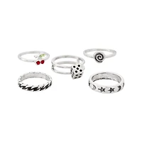 Multi-Pack Eclectic Novelty Rings - 5 Pack