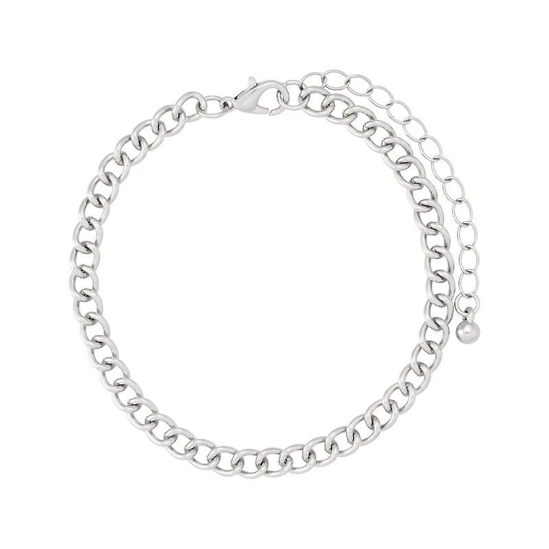 Multi-Pack Silvertone and Black Spiked Chain Bracelets - 5 Pack