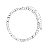 Multi-Pack Silvertone and Black Spiked Chain Bracelets - 5 Pack