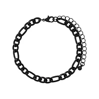 Multi-Pack Silvertone and Black Spiked Chain Bracelets - 5 Pack