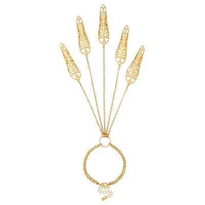 Goldtone Fingertip Hand Chain Bracelet