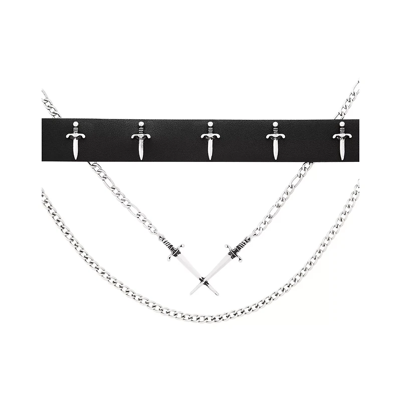 Sword Chain Choker Necklace Set