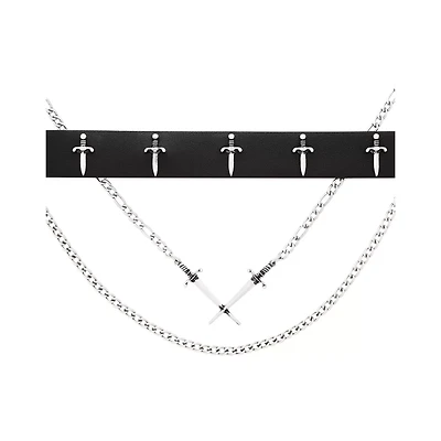 Sword Chain Choker Necklace Set