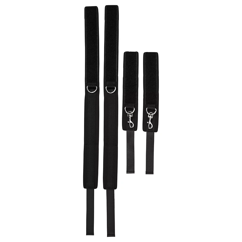 Black Thigh Wrist Cuffs Set - Pleasure Bound