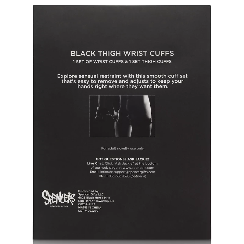 Black Thigh Wrist Cuffs Set - Pleasure Bound
