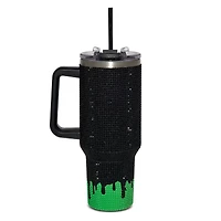 Ghost Face Killin' It Green Rhinestone Travel Tumbler with Straw - 40 oz.
