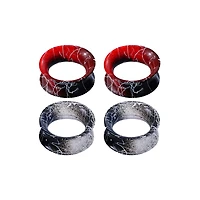 Multi-Pack Silicone Red and Black Splatter Tunnels - 2 Pair