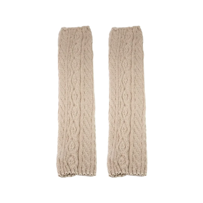 Beige Knit Leg Warmers