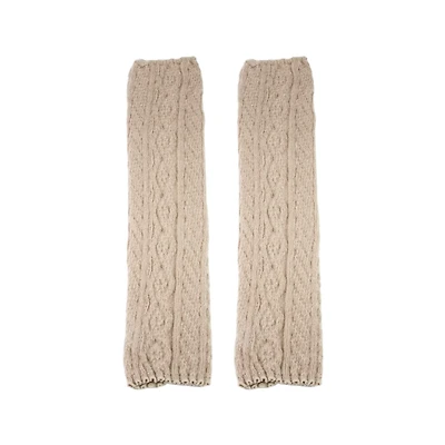 Beige Knit Leg Warmers