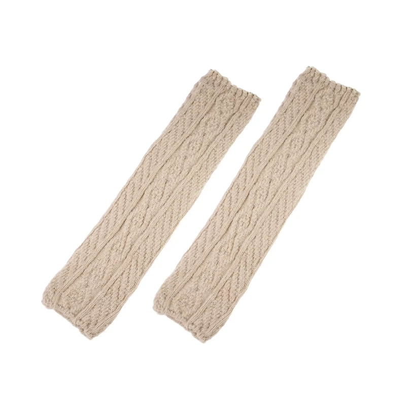 Beige Knit Leg Warmers