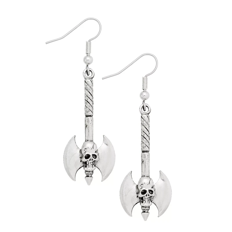 Skull Axe Dangle Earrings