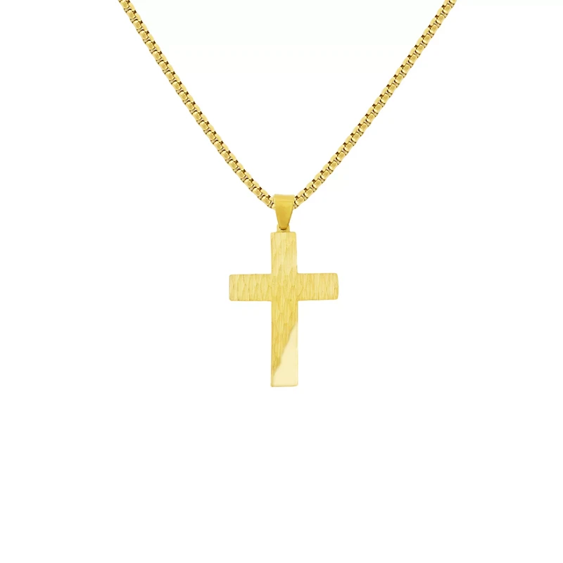 Goldtone Cross Chain Necklace