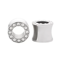 Clear CZ Silver-Plated Tunnels