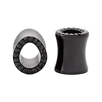 Black CZ Teardrop Tunnels