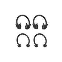 Multi-Pack Black Devil Heart and Basic Horseshoe Rings 2 Pair - 16 Gauge