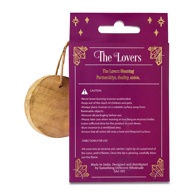 The Lovers Tarot Incense Cones with Burner - 15 Pack