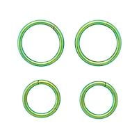 Multi-Pack Green Hinged Hoop Ring - 4 Pack - 16G