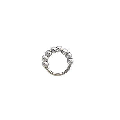 Silver Beaded Hinge Hoop - 16 Gauge