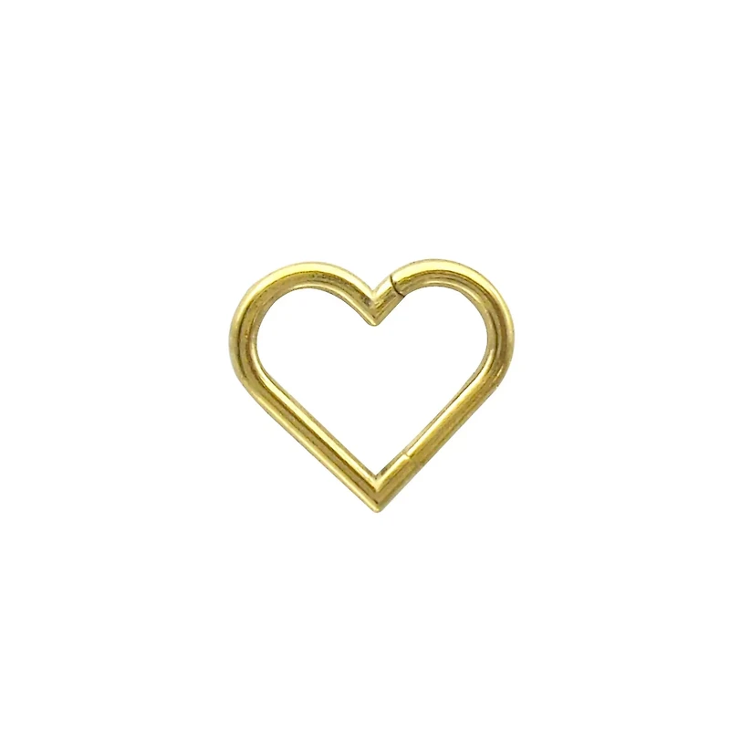 Goldtone Heart Hinged Hoop - 16 Gauge