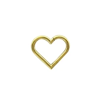 Goldtone Heart Hinged Hoop - 16 Gauge
