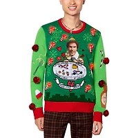 Light-Up Elf Spaghetti Christmas Sweater