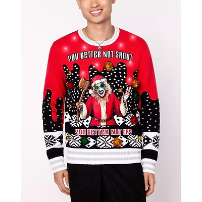 Light-Up Art the Clown Santa Claus Christmas Sweater - Terrifier 3